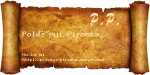 Polónyi Piroska névjegykártya